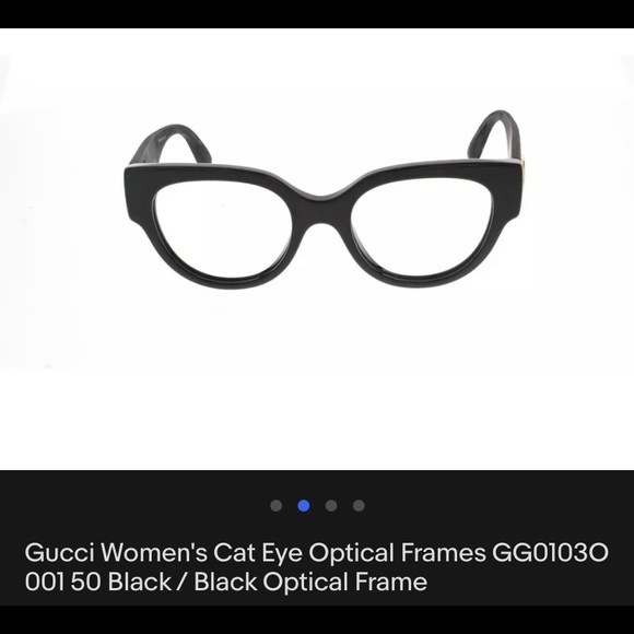 Gucci Women's Cat Eve Optical Frames GG01030
001 50 Black / Black Optical Frame - Picture 3 of 3